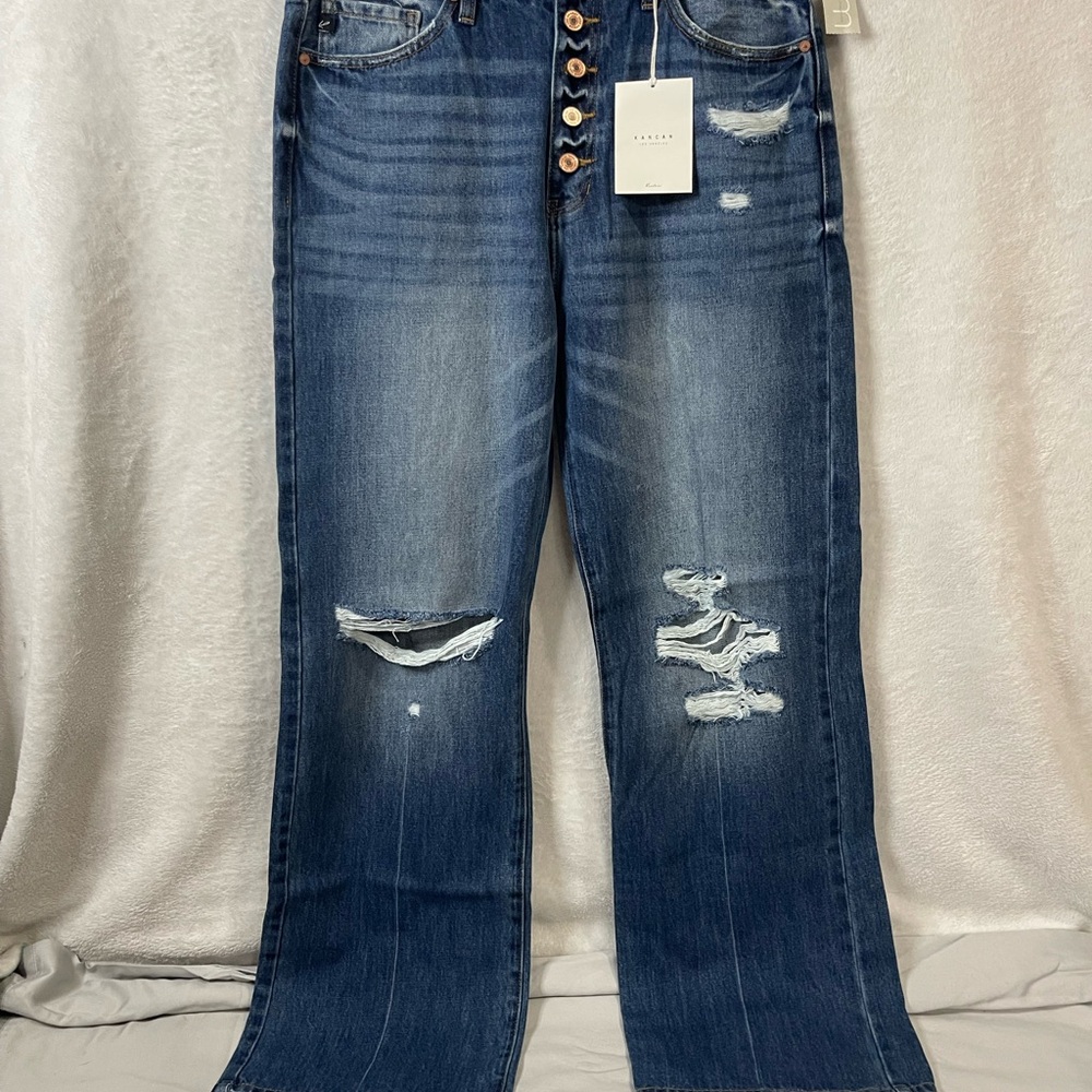 KanCan 90s Flare High Waist Distressed Wide Leg Jeans